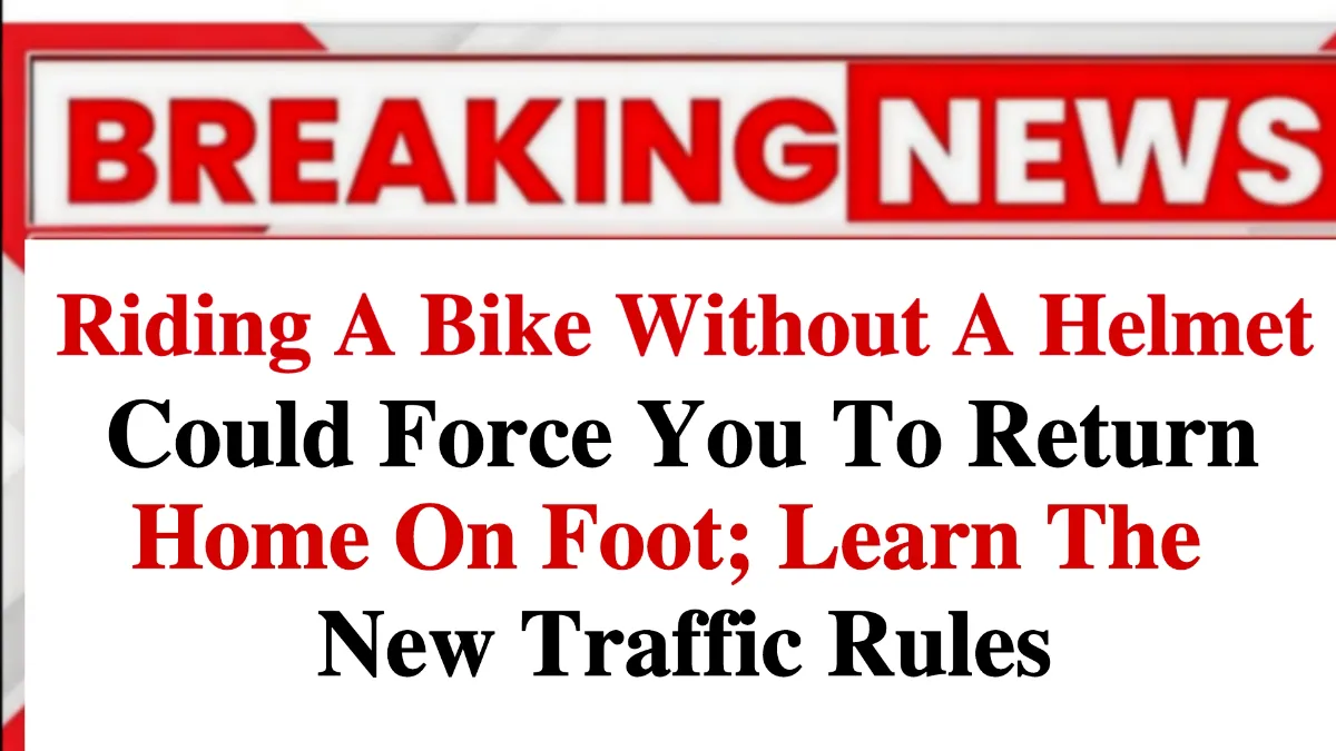 Traffic New Rules Riding Bike Helmetless Prepare to Go Home on Foot
